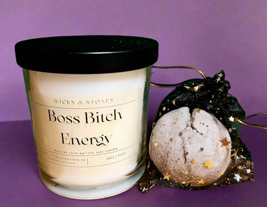 Boss Bitch Energy Candle + Bath Bomb